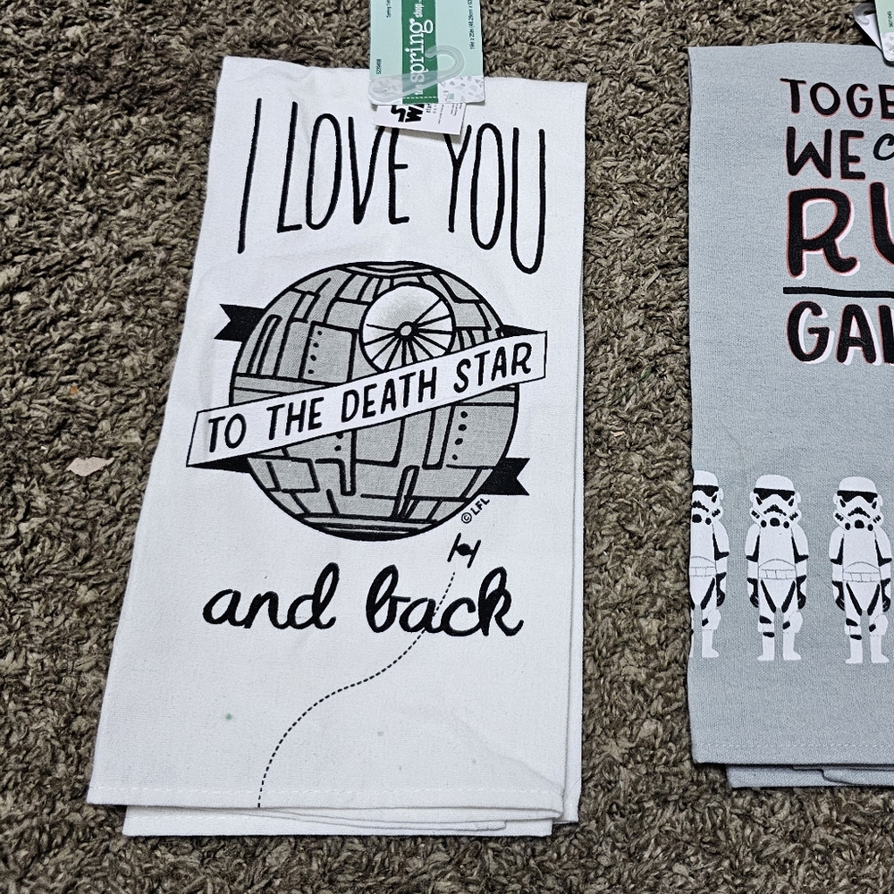 Star Wars Kitchen Towels Valentines Love Theme NEW Darth Vader Stormtroopers - Picture 3 of 7